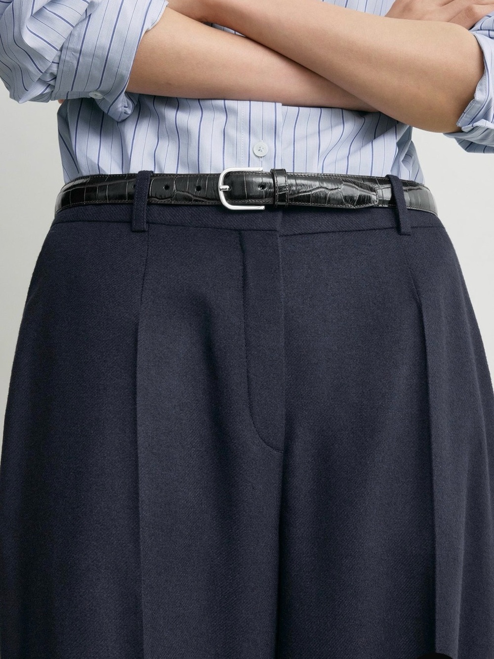 Toteme Wide flannel trousers navy NWT - Picture 4 of 13
